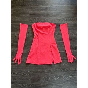 NWOT Miscreants London x Revolve Bright Neon Coral Cupid Mini With Slit US 6